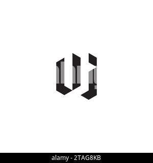 VJ initial logo letters in high quality professional design that will print well across any print media Stock Vector