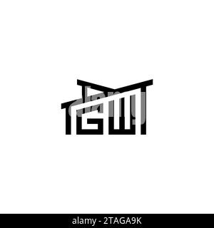 GW Initial Letter in Real Estate Logo concept.eps GW Initial Letter in Real Estate Logo concept Stock Vector