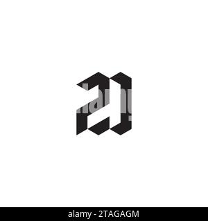 ZD initial logo letters in high quality professional design that will print well across any print media Stock Vector