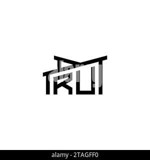 RU Initial Letter in Real Estate Logo concept.eps RU Initial Letter in Real Estate Logo concept Stock Vector