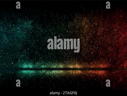 Night starry sky abstract grunge background. Vector galaxy design Stock Vector