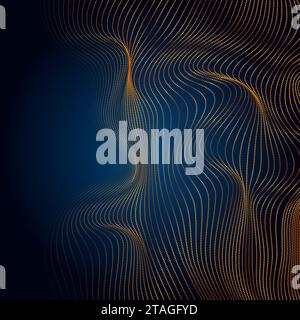 Abstract luxury golden futuristic corporate background with wavy dotted lines. Vector graphic design Stock Vector