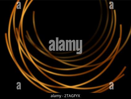 Golden smooth round lines abstract geometric minimal background. Vector design Stock Vector