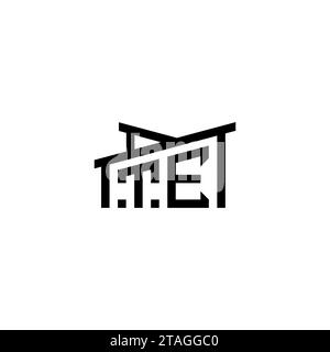 TE Initial Letter in Real Estate Logo concept.eps TE Initial Letter in Real Estate Logo concept Stock Vector