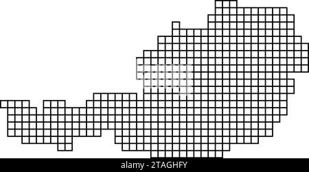 Austria map silhouette from black pattern mosaic structure of squares. Vector illustration. Stock Vector