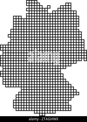 Germany map silhouette from black pattern mosaic structure of squares. Vector illustration. Stock Vector