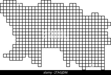 Jersey map silhouette from black pattern mosaic structure of squares. Vector illustration. Stock Vector