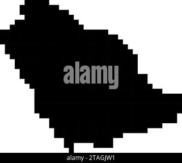 Saudi Arabia map silhouette from black square pixels. Vector illustration. Stock Vector