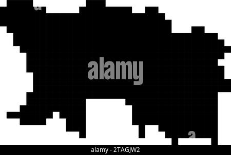 Jersey map silhouette from black square pixels. Vector illustration. Stock Vector