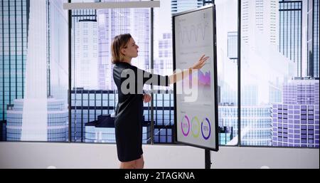 Data Analyst Using Data Analytics KPI Dashboard Stock Photo