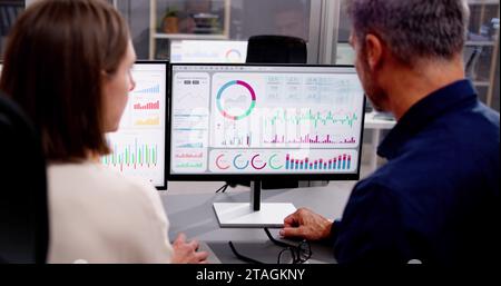 Using Data Analytics to View KPIs on Table: The Analyst's Perspective Stock Photo