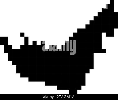 United Arab Emirates, UAE map silhouette from black square pixels. Vector illustration. Stock Vector