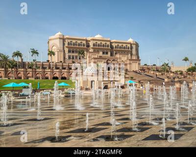 Abu Dhabi, UAE - February 13, 2023: luxury Emirates Palace Mandarin Oriental hotel. Stock Photo