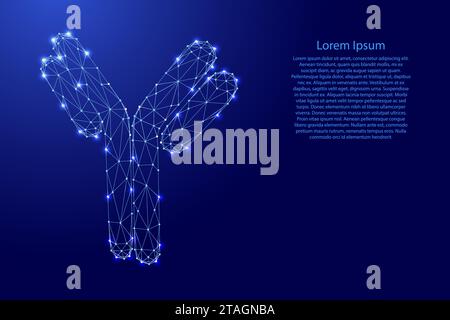 Antibody immunoglobulin coronavirus vaccine result from futuristic polygonal blue lines and glowing stars for banner, poster, greeting card. Vector il Stock Vector