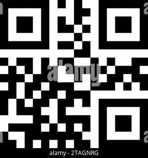 QR code arbitrary, icon from black cubes on white background. Stock Vector