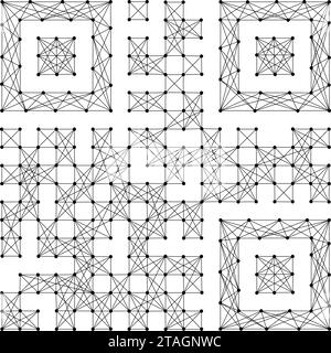 QR code arbitrary, icon from abstract futuristic polygonal black lines and dots. Vector illustration. Stock Vector