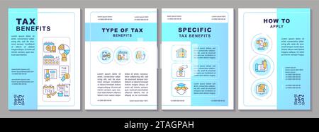 Tax benefits blue gradient brochure template Stock Vector