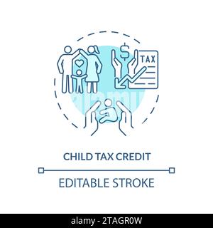 Child tax credit soft blue concept icon Stock Vector