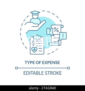 Type of expense soft blue concept icon Stock Vector