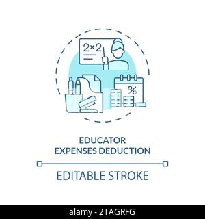 Educator expenses deduction soft blue concept icon Stock Vector