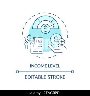 Income level soft blue concept icon Stock Vector