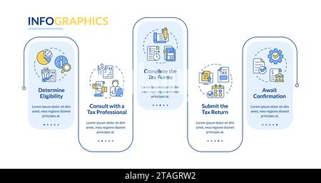 Apply for tax credits blue infographic template app screen Stock Vector