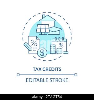 Tax credits soft blue concept icon Stock Vector