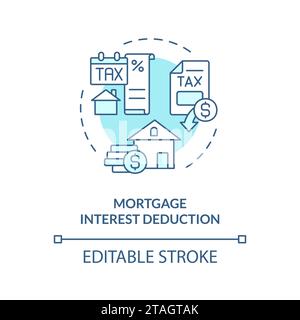 Mortgage interest deduction soft blue concept icon Stock Vector