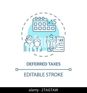 Deferred taxes soft blue concept icon Stock Vector