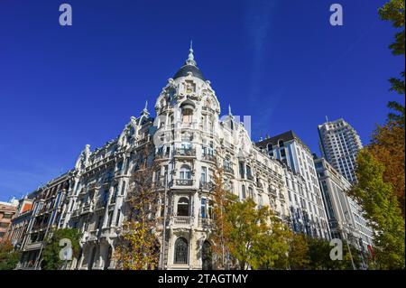 Madrid, Spain, Nov 18, 2023, The House of Gallardo near the Square of Spain in Madrid Stock Photo