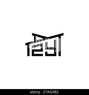 ZY Initial Letter in Real Estate Logo concept.eps ZY Initial Letter in Real Estate Logo concept Stock Vector