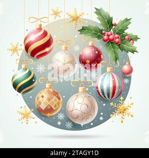 christmas ornaments background Stock Vector