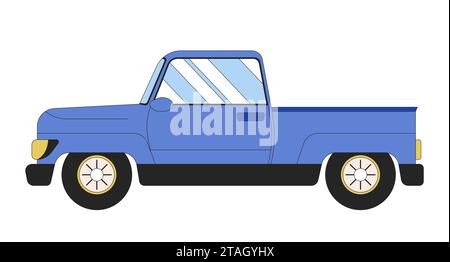 Car side view 2D linear cartoon object Stock Vector