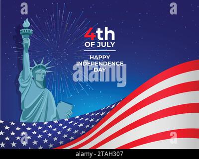 Happy Independence Day 4th July Set of 9 Flats American Pictograph of ...