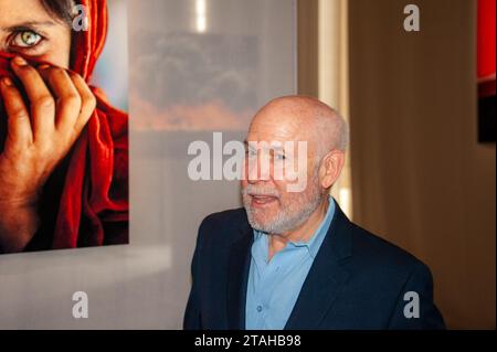 Turin (Italy) 03/31/2016 Steve McCurry at the presentation of the exhibition 'The world of Steve McCurry' at the Reggia di Venaria Stock Photo