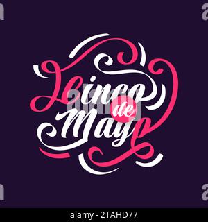 Colorful Cinco de Mayo Lettering. Can be Used for Banner, Poster, and Greeting Card Stock Vector