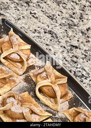 Homemade apple turnovers with cinnamon and sugar Stock Photo