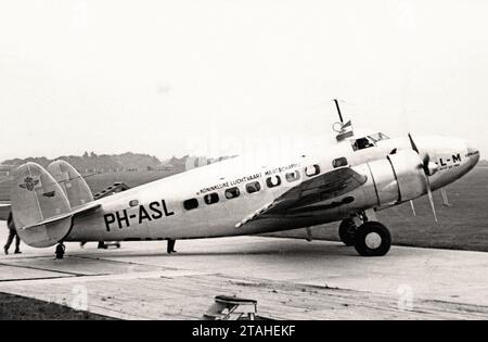 Airplane - Lockheed Model 14 Super Electra (KLM) Ringway 13.08.38 Stock Photo