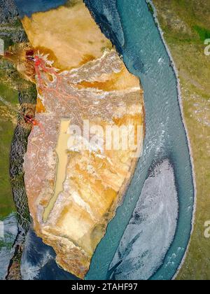 River and minerals in Trusso valley, Georgia Stock Photo