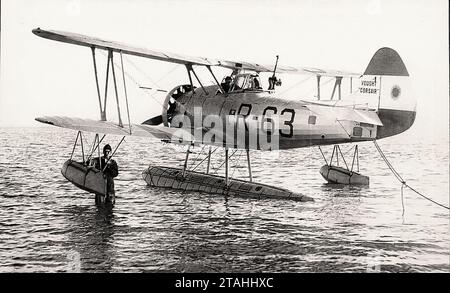 Airplane - Vought Corsair V-65-F Argentine Navy floatplane 2 Stock Photo