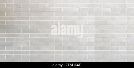 Vintage white brick tile wall panorama pattern and background Stock Photo
