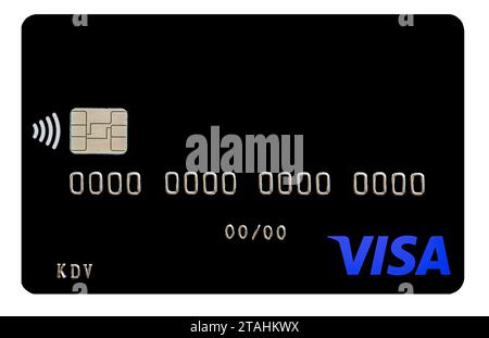 Kyiv, Ukraine -April 10, 2021: Visa card closeup for design purpose Stock Photo