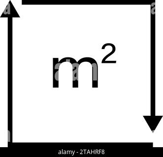 M2 Square meter icon with arrows Stock Vector