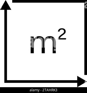 M2 Square meter icon with arrows Stock Vector