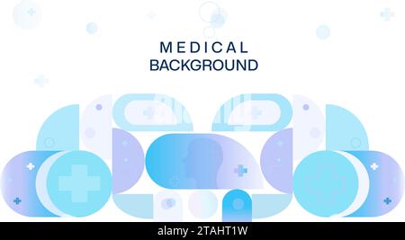 Medical molecular background with medical elements, cardiogram. Biotechnological concept, innovative technologies, health care. Stock Vector