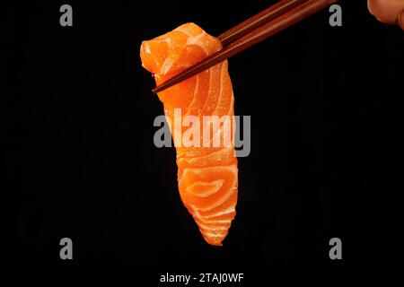 Beautiful pictures of salmon in restaurants, sliced salmon, high quality pictures Stock Photo