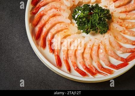 Beautiful pictures of salmon in restaurants, sliced salmon, high quality pictures Stock Photo