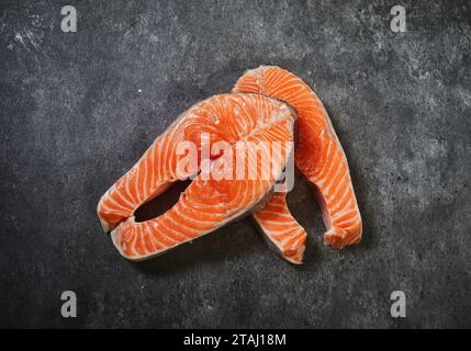 Beautiful pictures of salmon in restaurants, sliced salmon, high quality pictures Stock Photo