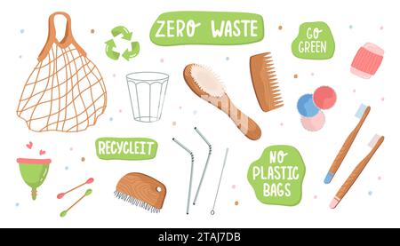 Zero waste collection.  Stock Vector