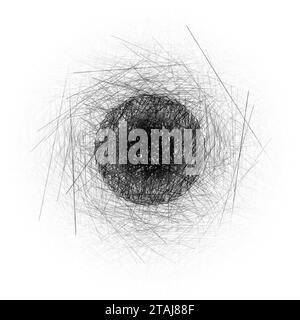 Hand drawn circle line sketch. Vector circular scribble doodle round circles for message note mark design element. Pencil or pen graffiti  bubble or b Stock Photo